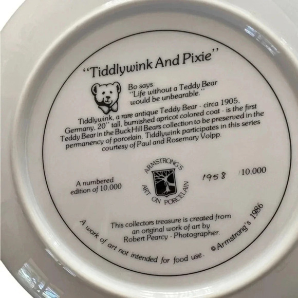 YORKIE Lovers Collectors Plate Tiddlywinks Wink and Pixie Vintage - Picture 3 of 4